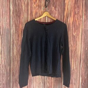 Tommy Hilfiger Navy Polka Dot Women's button up sweater